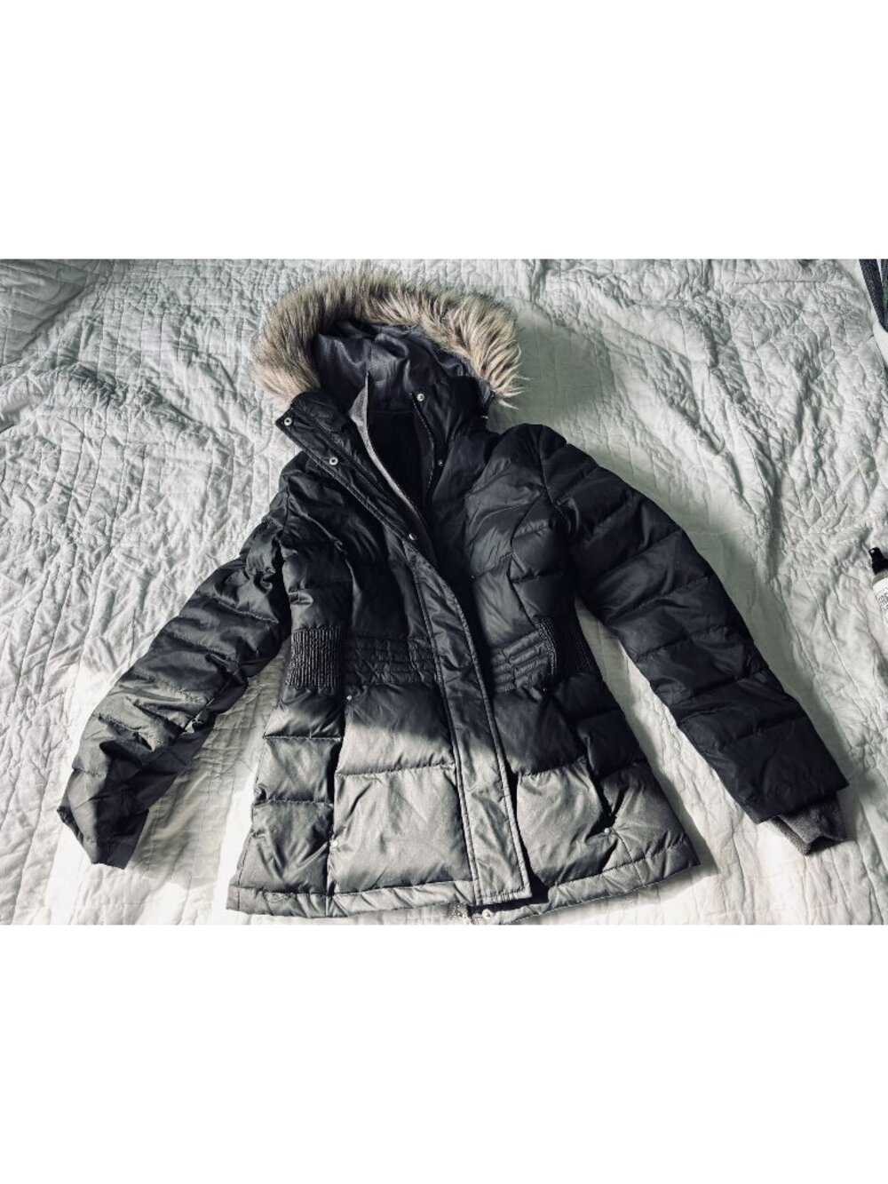 Free Country Power Down Series Medium Black Puffer Coat With Faux Fur Hood